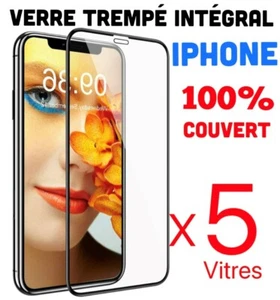 Film Verre Trempe Vitre Protection écran iPhone 16 e/15/14/11/12/13 Pro/Max/XR/8 - Imagen 1 de 43