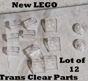 New LEGO Clear Bricks Slope Dome Lot of 12 Trans-Clear Parts Frosted Slopes - Picture 1 of 1