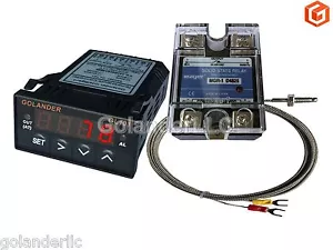 Controller Temperatura Universale 1/32DIN PID, Rosso + 25A SSR + K Termocoppia - Foto 1 di 6