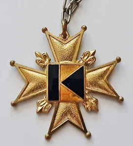 Rare Authentic Germany Kolping Catholic Society Logo Enamel Gold Plated Medal - Picture 1 of 5