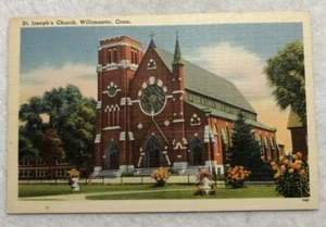 St. Joseph Chruch, Willimantic, Conn. Postcard (M1) - Picture 1 of 2