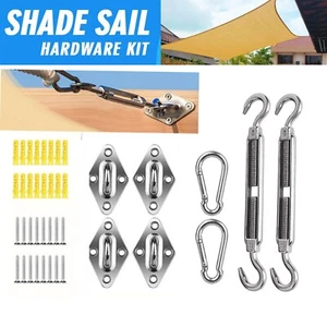 Sun Shade Sail Stainless Fixing Fitting Kit Garden Patio Awning Canopy Accessory - Picture 1 of 10