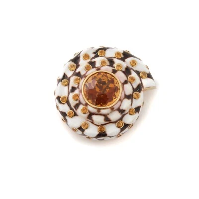 Broche concha en espiral de citrino TRIANON oro amarillo de 18 k Foto 1 de 4