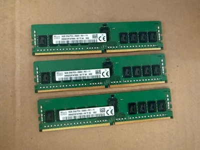 LOT 3 48GB (3x16GB) SK Hynix DDR4 2666 Server RAM 2Rx8 PC4-21300 HMA82GR7AFR8N - Image 1 of 3