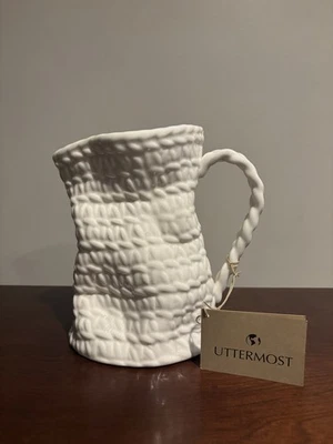 Centro de mesa jarrón jarra blanco/beige texturizado tejido máximo ~ descontinuado 👀 Foto 1 de 4