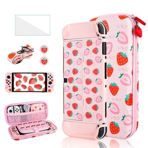 6 in 1 Carrying Case Kit for Nintendo Switch OLED, Cute Travel Case with Hard... - Picture 1 of 7