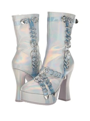 Ellie Shoes 557-MANDY 5.5 Inch Heel Ankle Boot With Metal Decor Size 7 Silver - Image 1 of 4