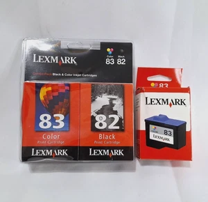 New Genuine Lexmark 82 83 3PK Ink Cartridges 2 Color +1 Black X Series Z Series - Picture 1 of 9