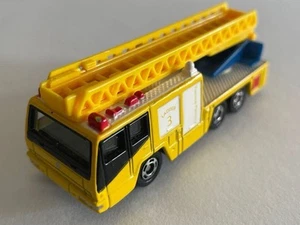 Tomica Assembly Factory Hino Ladder Fire Truck Car Yellow No.108 Used Rare Minic - Picture 1 of 10
