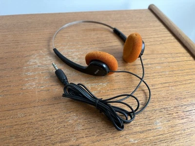 Casque léger vintage Sony avec bandeau métal MDR-006 mousse orange. - Photo 1/4