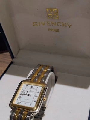 Givenchy Men's Quartz Watch Tank Style Two tone Gold And Silver Just Date Boxed - Image 1 of 4