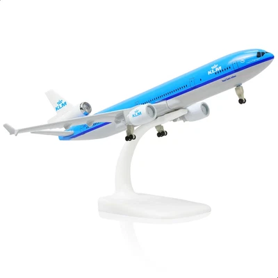 MD-11 KLM 1/300 Modello Di Aereo in Metallo Diecast Con Supporto Boeing 747-406M - Immagine 1 di 4