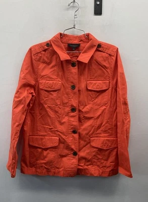 Chaqueta de campo Talbots para mujer nueva con etiquetas naranja algodón cuatro bolsillos utilitaria talla L Foto 1 de 4