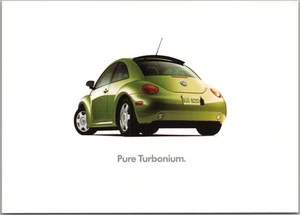 Vintage 1999 4x6 VOLKSWAGEN BEETLE Adv. Postcard Green Car "Pure Turbonium" - Picture 1 of 2
