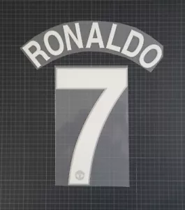 Juego de nombres blanco RONALDO #7 2008-2009 talla jugador Champions League - Imagen 1 de 1