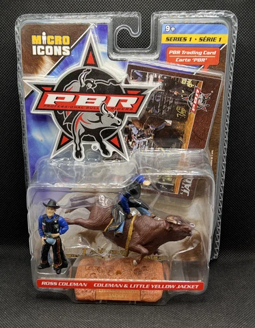 2004 Micro Icons PBR Ross Coleman & Little Yellow Jacket Bull Riding Figure Cover