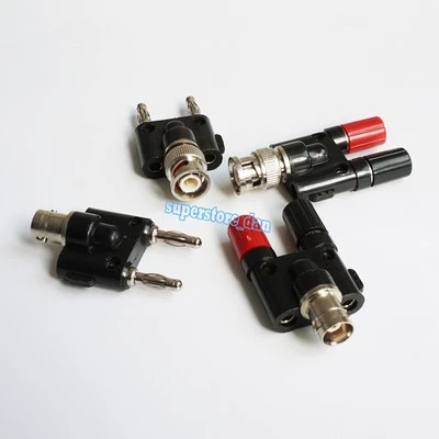 4Pcs/KIT BNC to two dual 4mm Banana male female binding post connector Adapter - Image 1 of 4
