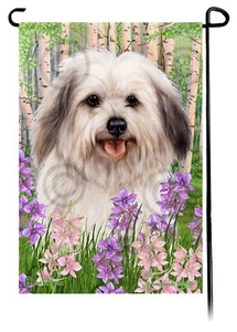 Spring Flowers Garden Flag - Grey Sable Havanese - Picture 1 of 1