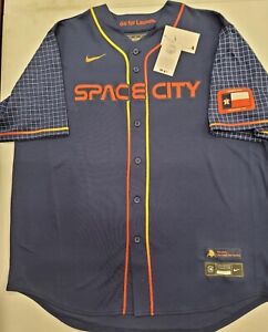 HOUSTON ASTROS City Connect SPACE CITY 100% REAL Baseball JERSEY MEDIUM