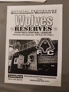 WOLVERHAMPTON WANDERERS RESERVES v MANCHESTER CITY RESERVES 1998/9 - Picture 1 of 1