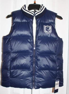 NWT Polo Ralph Lauren Down Vest Puffer Navy Blue/ White REVERSIBLE Boy's Size XL - Image 1 of 4