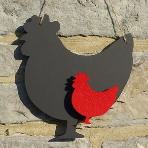 Pizarra de tiza en forma de gallo para notas de memo y decoración del hogar granja gallina - Imagen 1 de 1