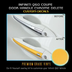 For 2017-2020 Infiniti Q60 Door Handles Overlay Vinyl Kit - Matte Carbon Fiber - Picture 1 of 15