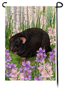 Bandera de jardín con flores de primavera - rata negra - Imagen 1 de 1