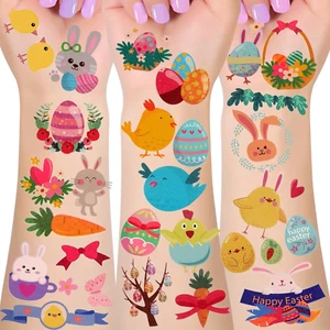 Easter Temporary Tattoos for Kids - 230+ Easter Bunny & Egg Tattoo Stickers for - Picture 1 of 8