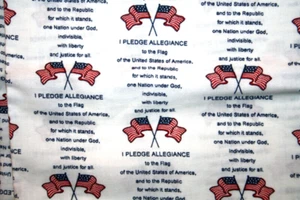 PLEDGE OF ALLEGIENCE- 100% COTTON FABRIC - Picture 1 of 3