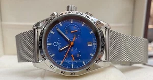 Flieger Herrenuhr Quality Time GMT-Anzeige 42 mm Milanaise-Armband QGA-20328-31M - Bild 1 von 5