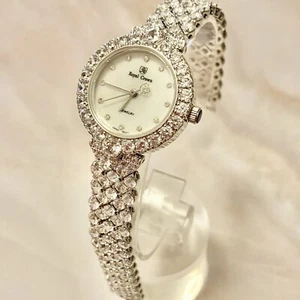 Royal Crown Classy AA Grade Simulated Diamond Ladies Dress Watch - Picture 1 of 10