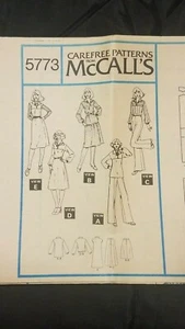 McCALL'S VINTAGE MISSES VESTIDO/JUMPER TOP PANTALONES FALDA PATRÓN - RECORTADO - 5773 - Imagen 1 de 5