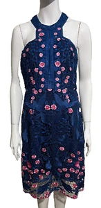 Stunning Marchesa Notte Bird Lace Dress. Lined US 6 UK 10 EU 38 NEW with tags - Picture 1 of 6