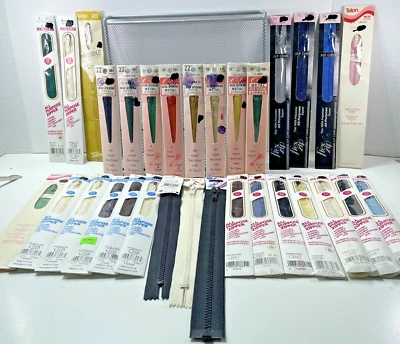 Lote Estate de 31 Cremalleras NUEVO STOCK ANTIGUO Colores Surtidos Marcas y Longitudes Foto 1 de 4