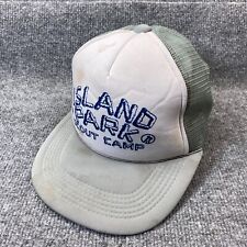 Vintage Boy Scouts Hat Cap Snap Back Mens Gray White Mesh Trucker Island Park