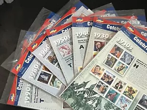 US sette fogli da 15, Celebra il secolo anni 1910, 30-60.1980-90 - Foto 1 di 8