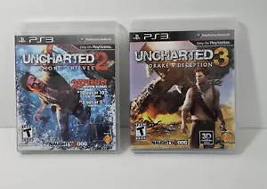 Uncharted 2 Uncharted 3 Among Thieves Drake's Deception PS3 Abenteuer Spiele Lot - Bild 1 von 5