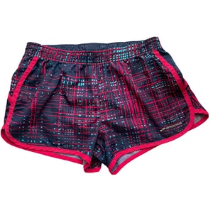 Brooks Womens Running Shorts Equilibrium Technology Gym Fitness Blue Red Small - Picture 1 of 3