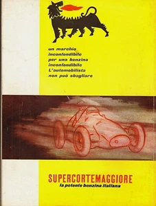 PUBBL.1954 SUPERCORTEMAGGIORE AGIP MARCHIO BENZINA AUTO VELOCITA' CORSA  - Picture 1 of 1