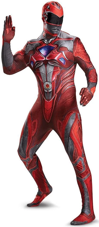 Costume Power Rangers Disguise Red Ranger M Mens Halloween Action Bodysuit