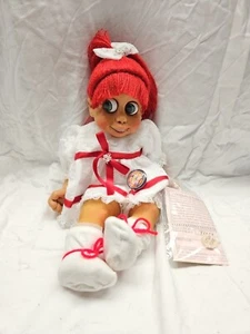 Muñeca de madera vintage Naber Kids Tracy 1996 15" certificado de autenticidad #325 pelo rojo ojos verdes niña - Imagen 1 de 8