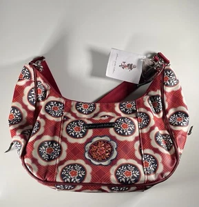 Borsa pannolini Petunia fondo sottaceto touring tote rossa floreale nuova con etichetta St. Germain - Foto 1 di 17