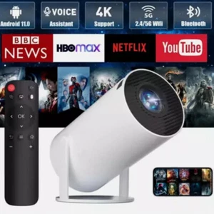 Android 4K Projector 12000 Lumen Smart HD LED WiFi Bluetooth HDMI Home Theater - Picture 1 of 14