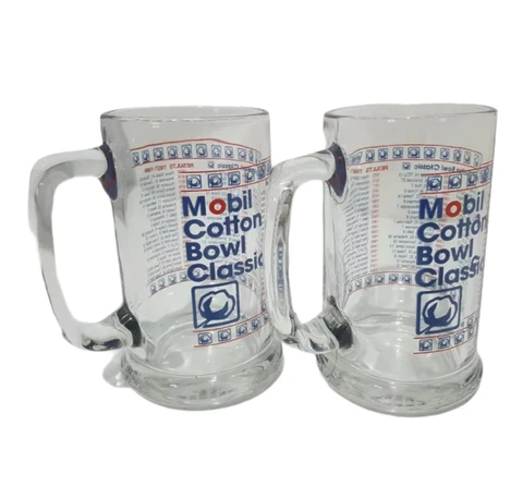 Mobil COTTON BOWL CLASSIC (1937-1994) NOTRE DAME 24 TEXAS A&M 21 5.25" Glass Mug Cover