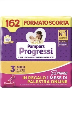 PAMPERS PROGRESSI TAGLIA 3 162 PANNOLINI (4-9 KG) In CONFEZIONE RISPARMIO (3 PZ) - Immagine 1 di 4