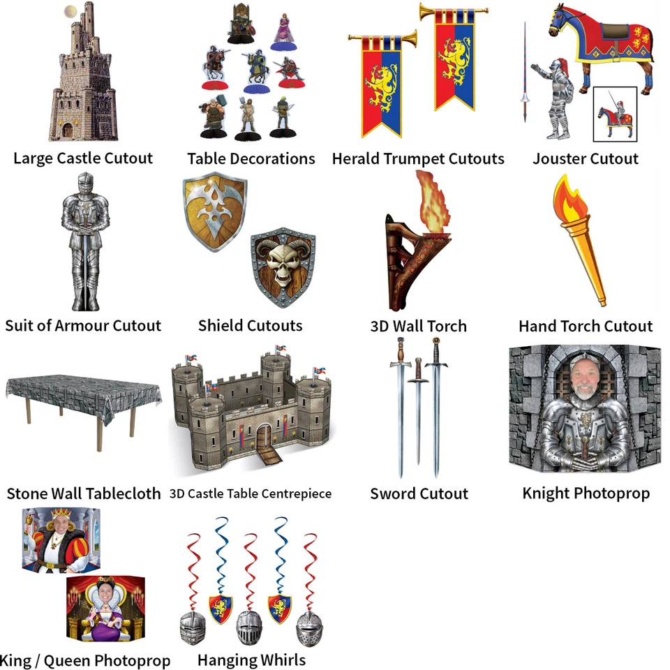 MEDIEVAL KNIGHT'S CASTLE THEME PARTYWARE - PARTYWARE COMPLETE SELECTION - Image 1 of 1