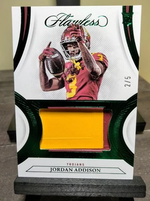 2023 Panini Flawless Collegiate Jordan Addison RC Patches RP15 #/5. USC Trojans - Image 1 of 4
