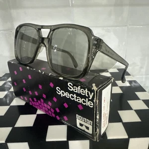 Vintage 79' NOS Bouton Meets ANSI Safety Glasses w/Side Shields SMOKE A PLASTIC - Picture 1 of 12