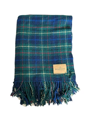 Pendleton Tartan Plaid Wool Blanket Damaged - Image 1 of 4
